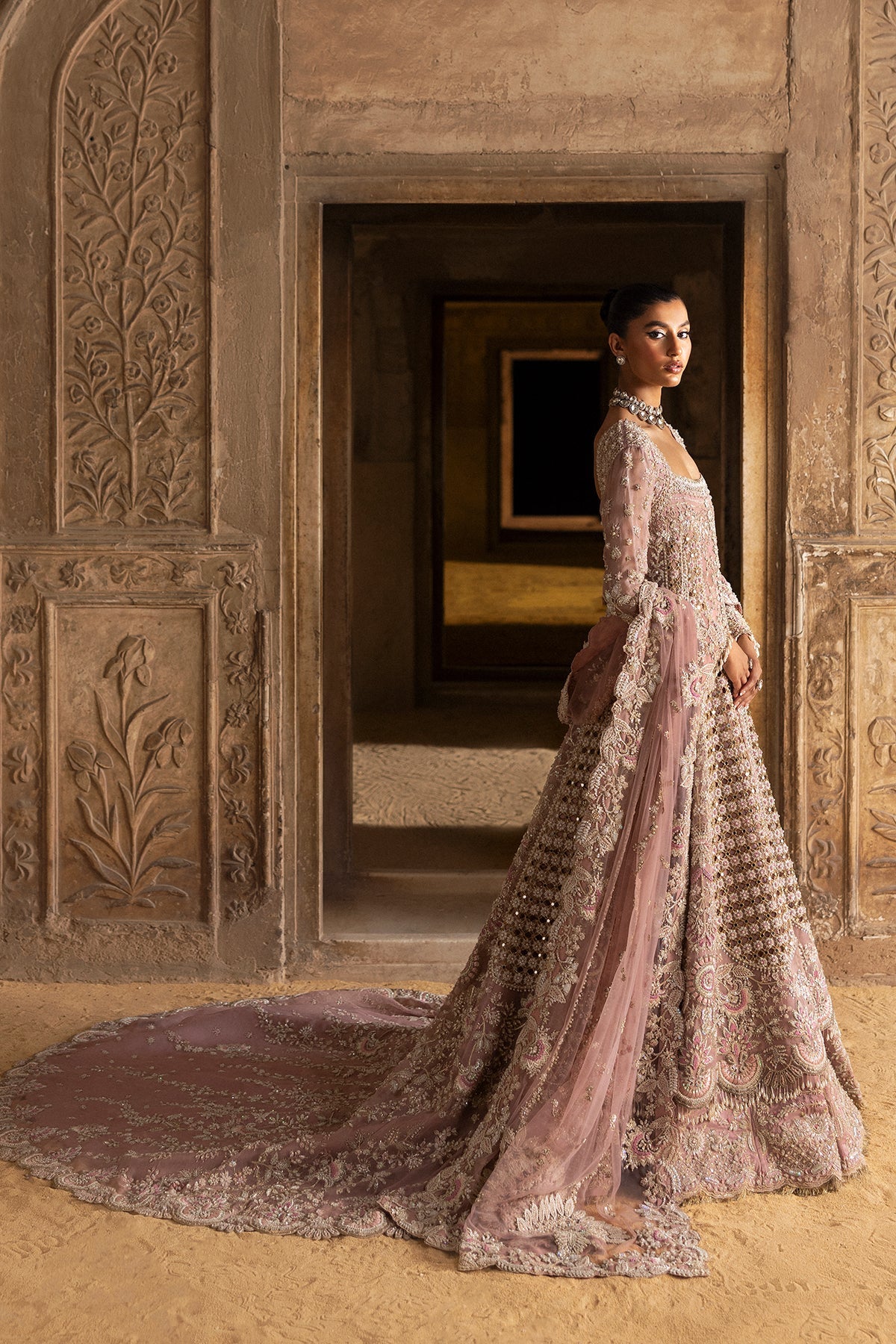 exquisite pakistani bridal dress in elegant pink gown style exquisite pakistani bridal dress in elegant pink gown style