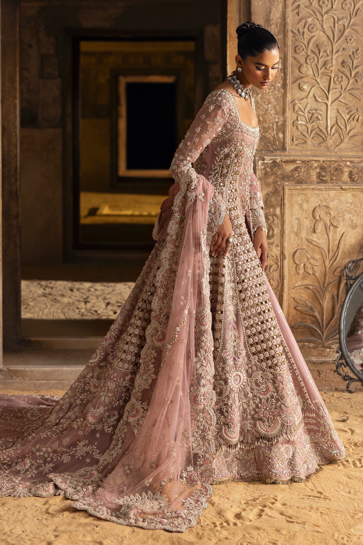 exquisite pakistani bridal dress in elegant pink gown style exquisite pakistani bridal dress in elegant pink gown style