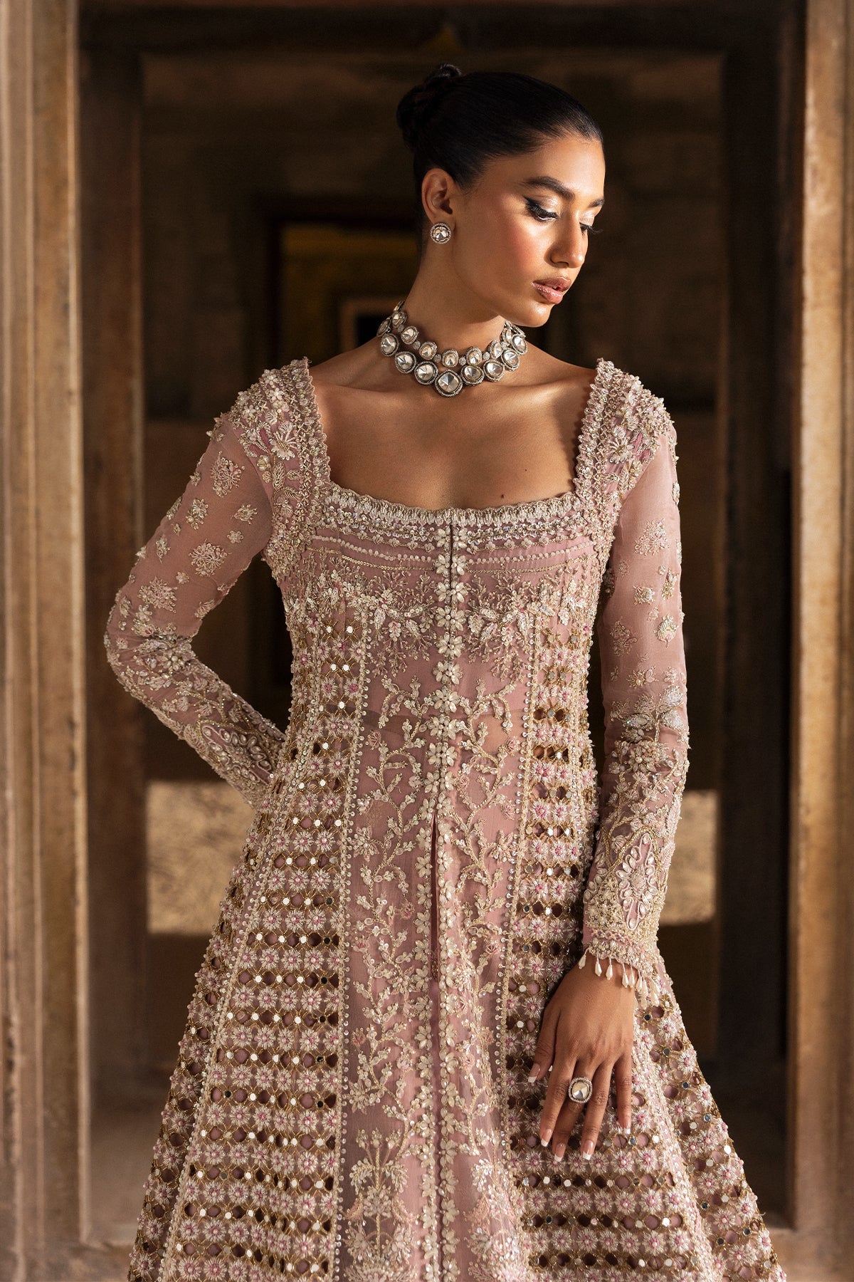 exquisite pakistani bridal dress in elegant pink gown style exquisite pakistani bridal dress in elegant pink gown style